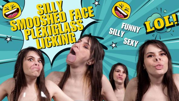 4K/ Ziva Fey - Silly Smooshed Face Plexiglass Licking