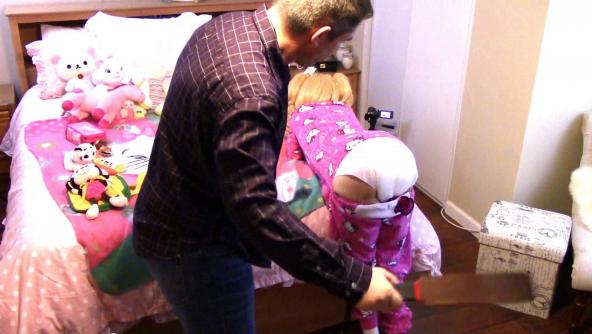 Bedtime Reminder Spanking: Paddled On Her Diapered Bottom (FULL VERSION W BOTTOM & REACTION CAM)