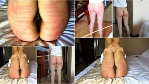 My wife gets Painful Caning punishment for not doing her daily stretching