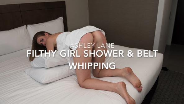 Filthy Girl Shower Time Belt Whipping - 720p