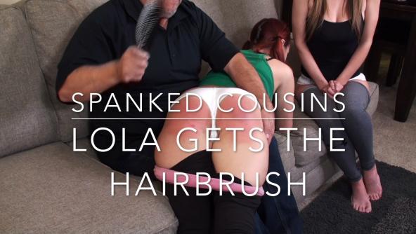 Spanked Cousins, Lola gets the Hairbrush - 1080p