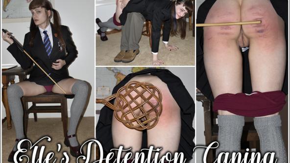 Elle Bea: Tearful Detention Caning WMV