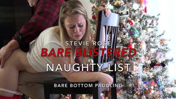 Bare Blistered Naughty List- Stevie Rose Bare Bottom Paddling - 720p