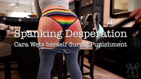 Spanking Desperation - Cara Wets Herself during Punishment - 720p