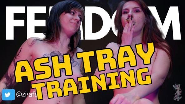 HD/ Ziva Fey And Larz - Femdom Ash Tray Training!