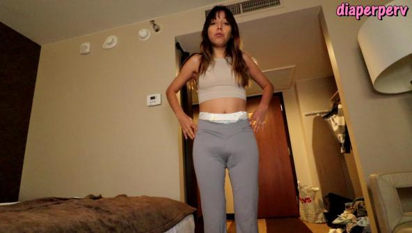 Amatuer Annalyne wears diapers and changes you