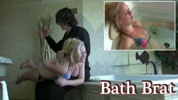 BATH BRAT: Stevie dragged out of bath and spanked wet by Kyle for bratting!