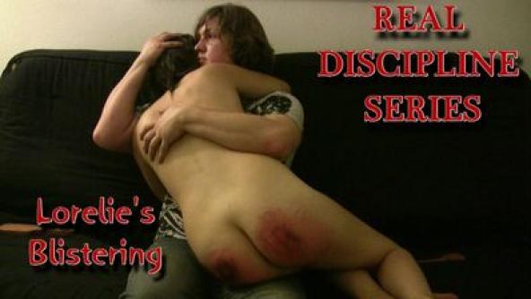 REAL DISCIPLINE SERIES: Lorelie's Blistering (Very severe nude spanking to sobbing)